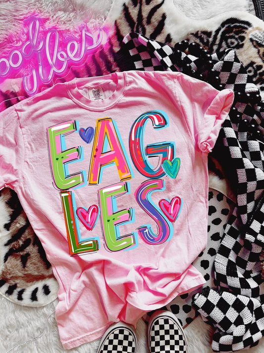 Eagles Pink painted hearts