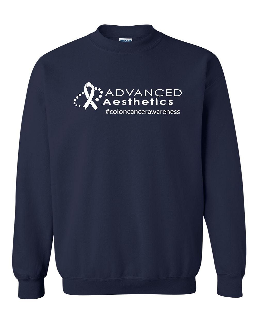 Advanced Aesthetics #coloncancerawareness Crew Sweatshirt