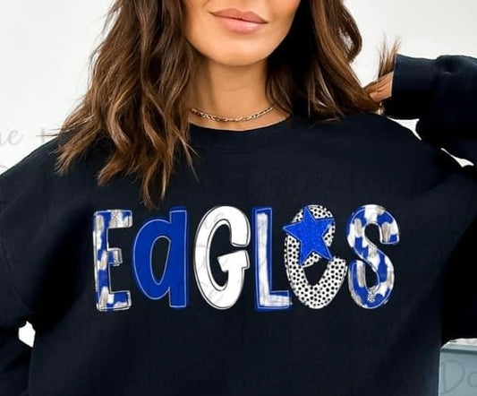 Eagles painted with stars design