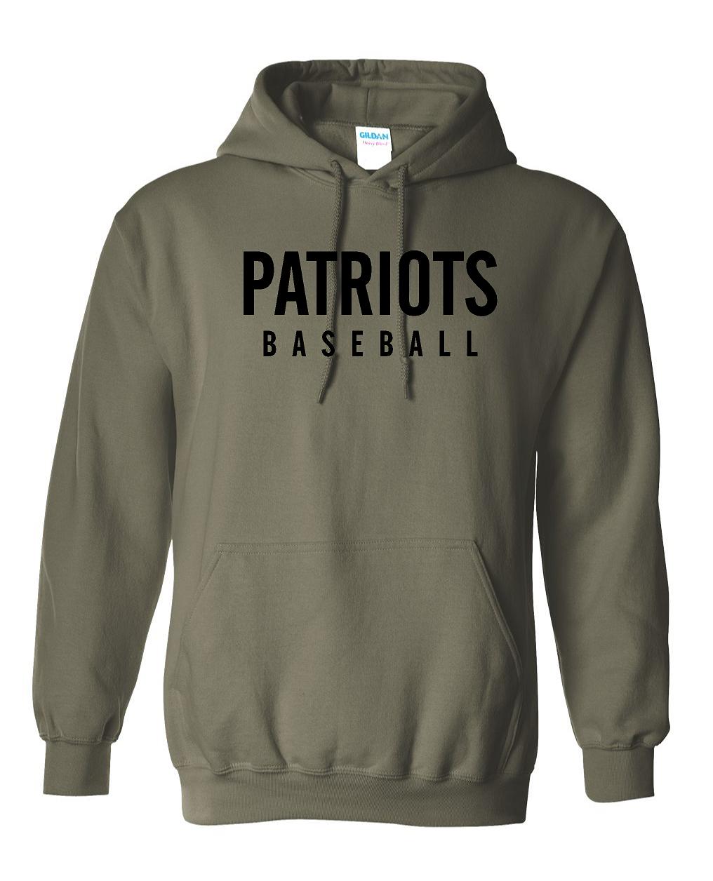 PATRIOTS BASEBALL GREEN HOODED SWEATSHIRT BLACK DESIGN