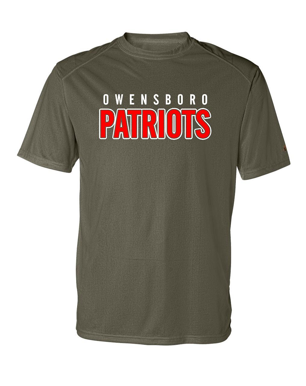OWENSBORO PATRIOTS GREEN DRY FIT RED/WHITE DESIGN