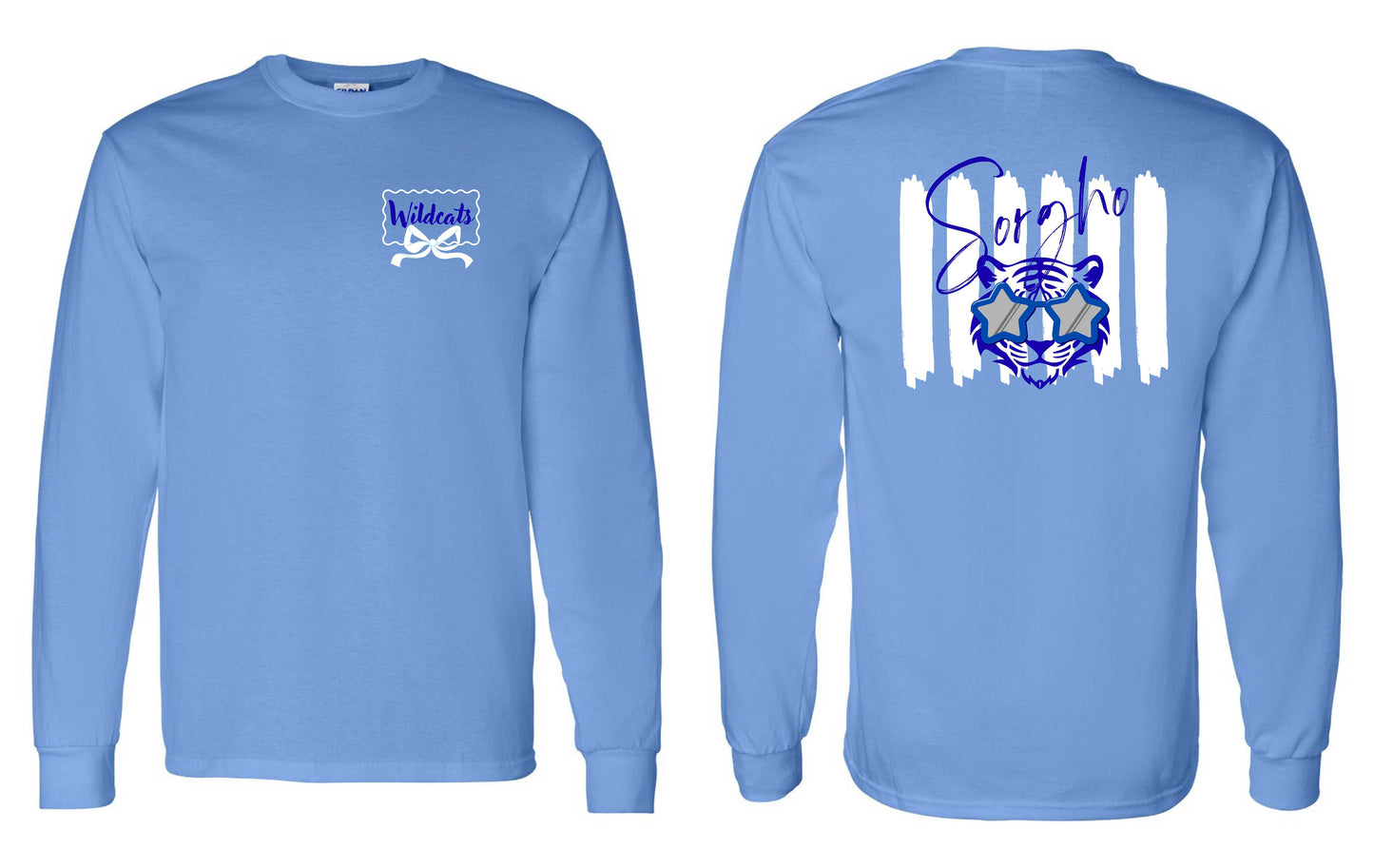 Sorgho Elementary Wildcats with Bow Long Sleeve T-Shirt