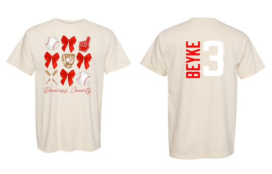 DC All Stars Bows & Balls Comfort Colors tee (PUT NAME & NUMBER IN NOTES)