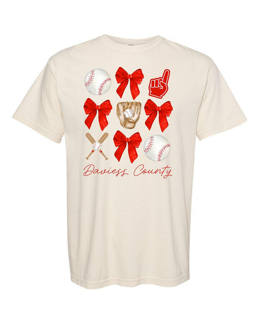 DC All Stars Bows & Balls Comfort Colors tee NO BACK