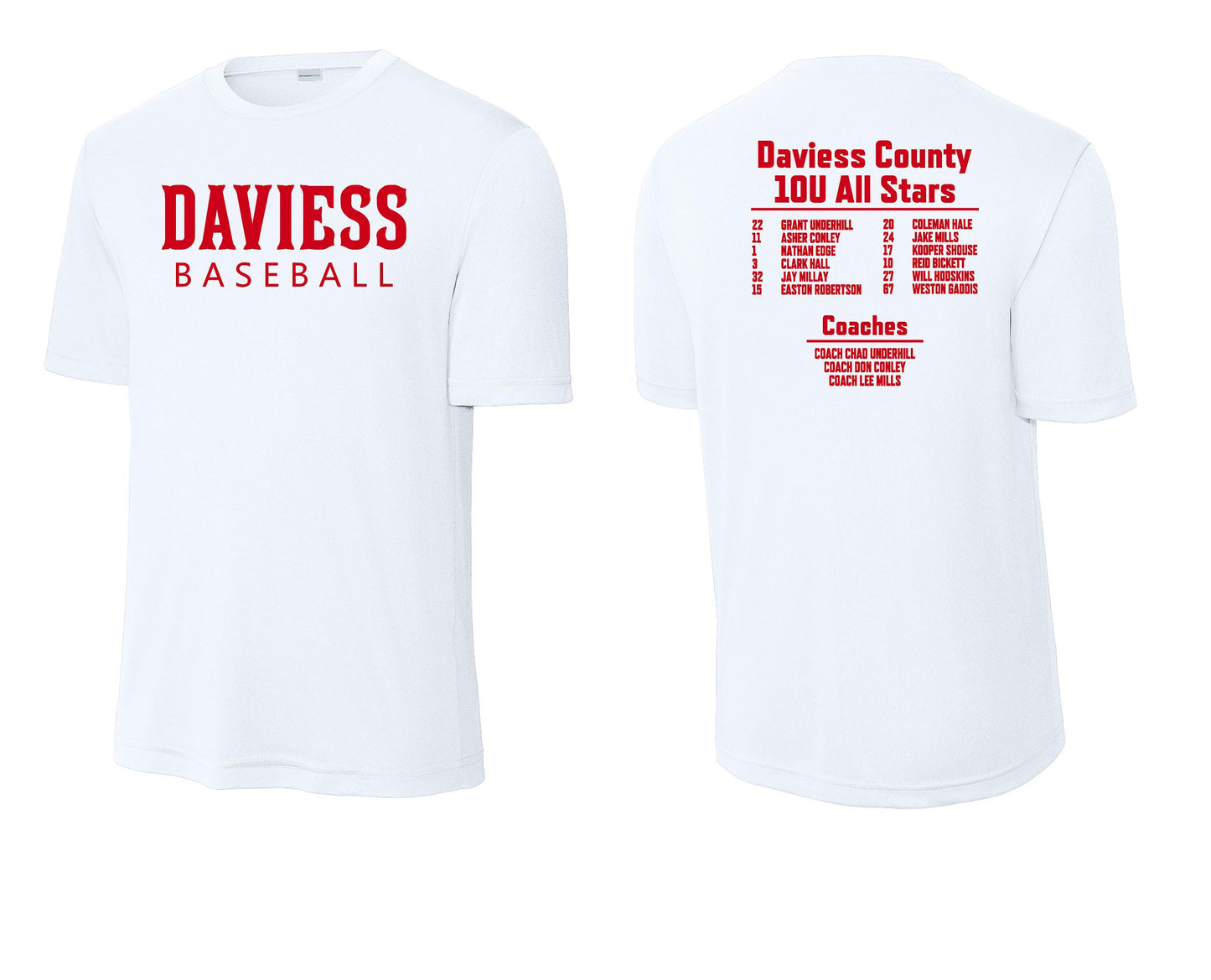 DC All Stars DRI FIT TEE with ALL STAR NAMES ON BACK