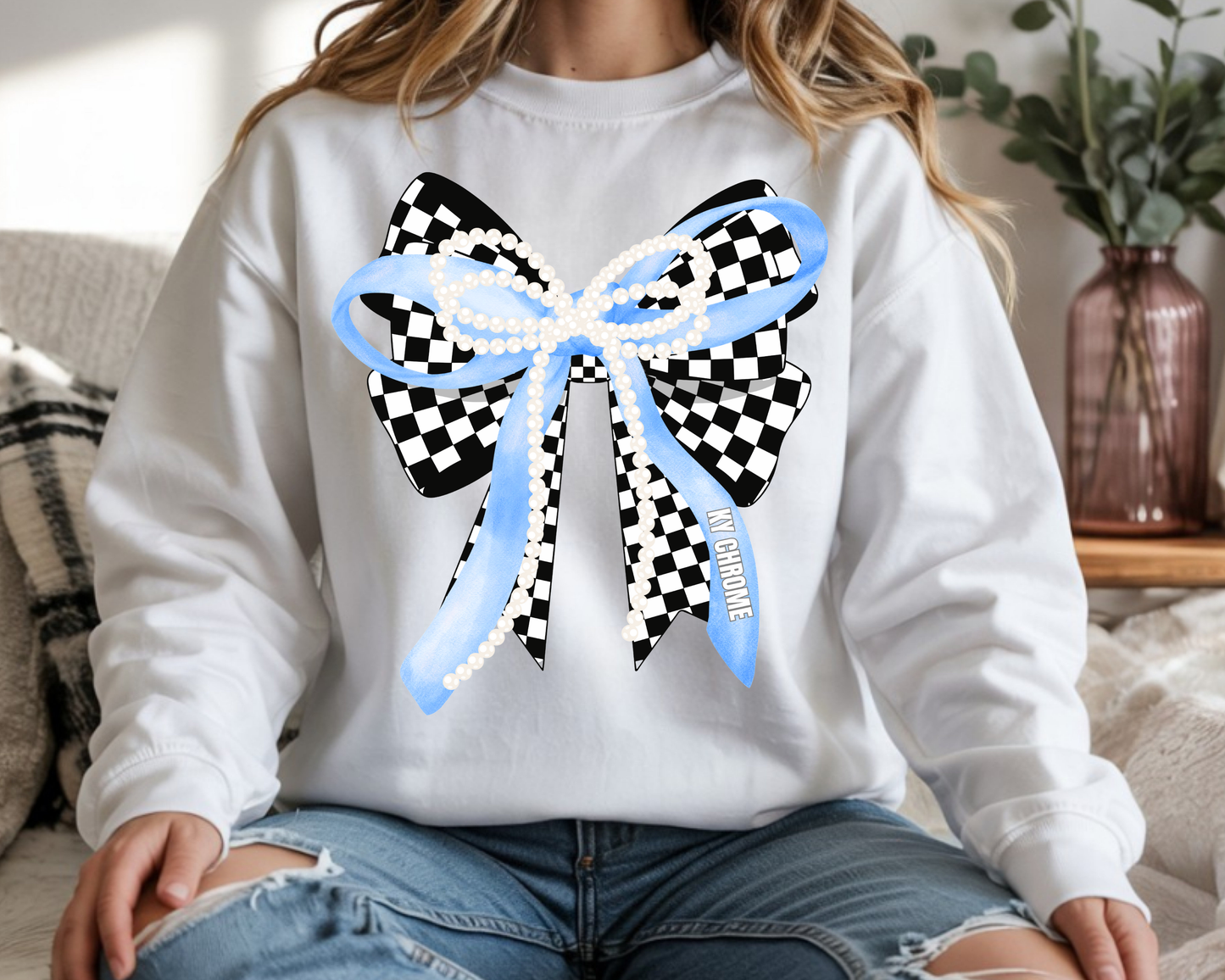 KENTUCKY CHROME BOW WITH PEARLS