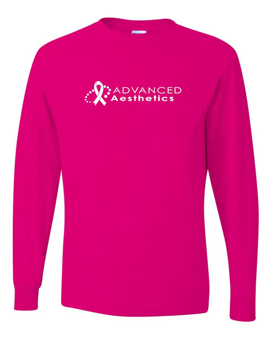Advanced Aesthetics Long Sleeve Jerzees 50/50 tee Cyber Pink