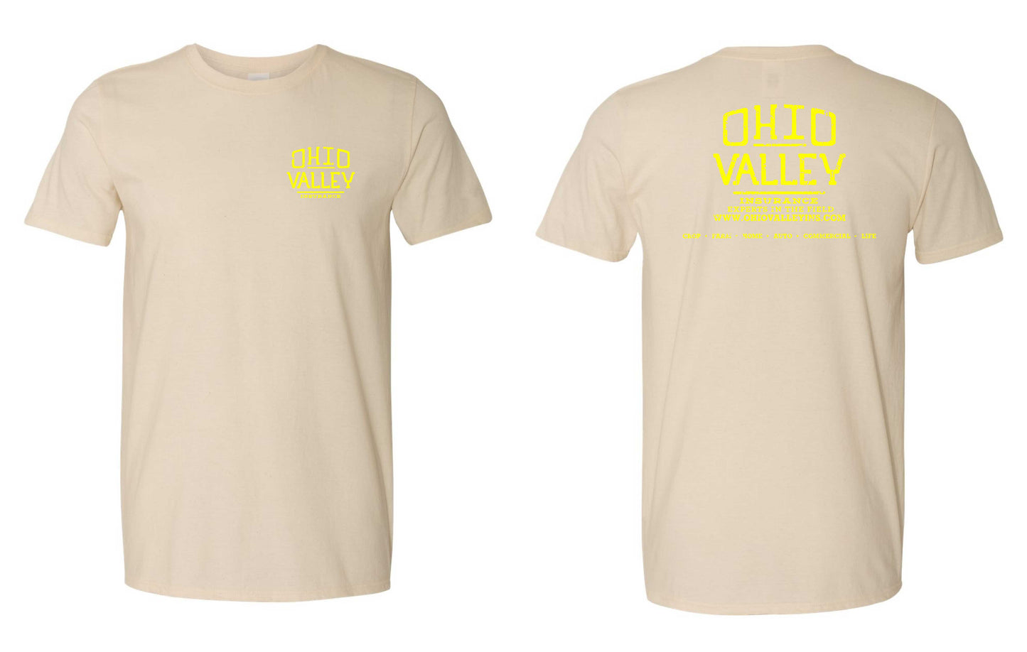 Ohio Valley Gildan Softstyle with Yellow Ink