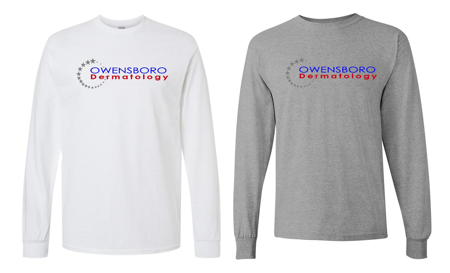Owensboro Dermatology Long Sleeve T-shirt (stars are glitter)