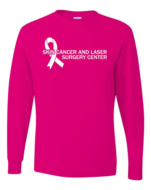 Skin Cancer & Laser Surgery Long Sleeve Jerzees 50/50 tee Cyber Pink
